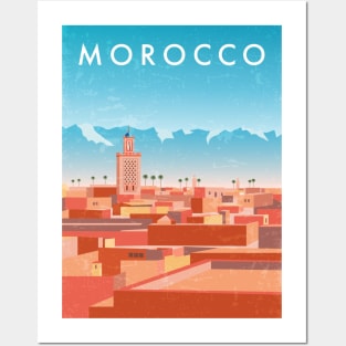 Morocco, Marrakech - Retro travel minimalistic poster Posters and Art